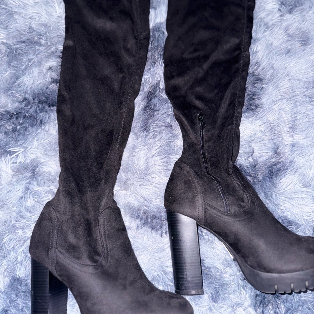 Charlotte Russe Black Over the Knee Boots